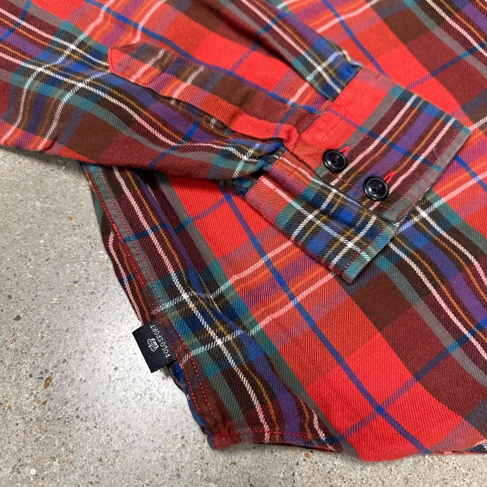 Polo Ralph Lauren Shirts Button Ups Polo Ralph Lauren × Vintage Vintage Polo Sport Ralph Lauren Button Up Flannel Shirt Red