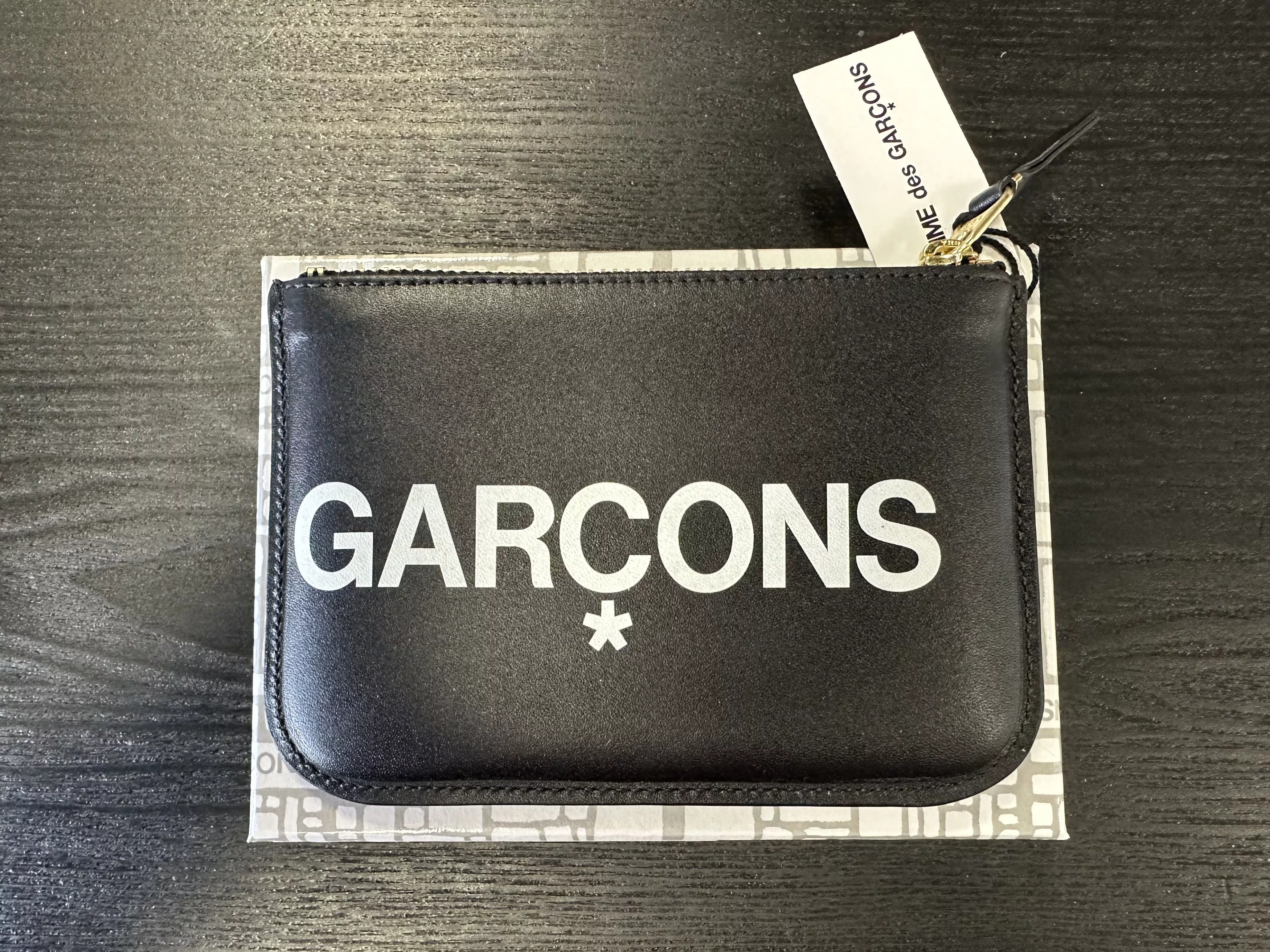 Comme des Garcons Wallets Comme Des Garcons 'Huge Logo' Pouch Black