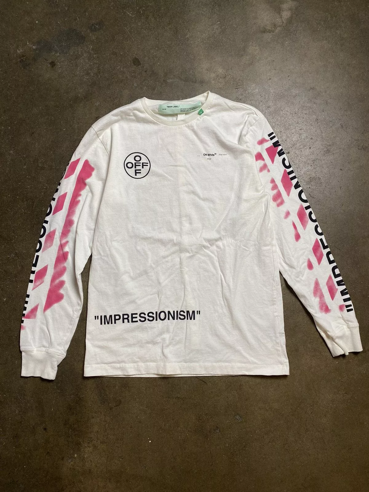 Off-White Long Sleeve T Shirts Off-White OFF WHITE Impressionism Long Sleeve Tee Shirt