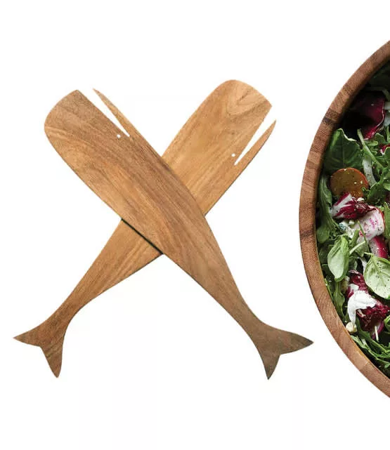 Acacia Whale Salad Server