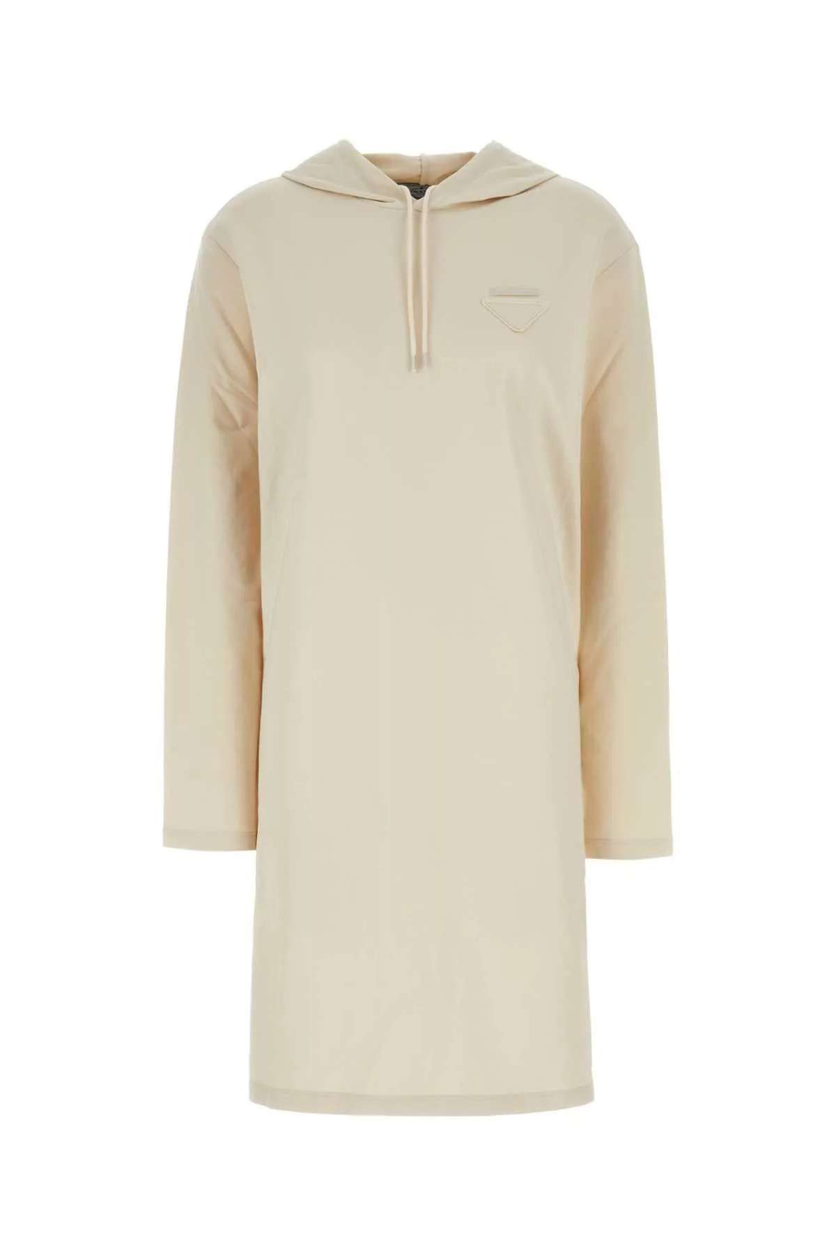 Prada Midi Dresses Prada Cream Stretch Cotton Sweatshirt Dress Multi