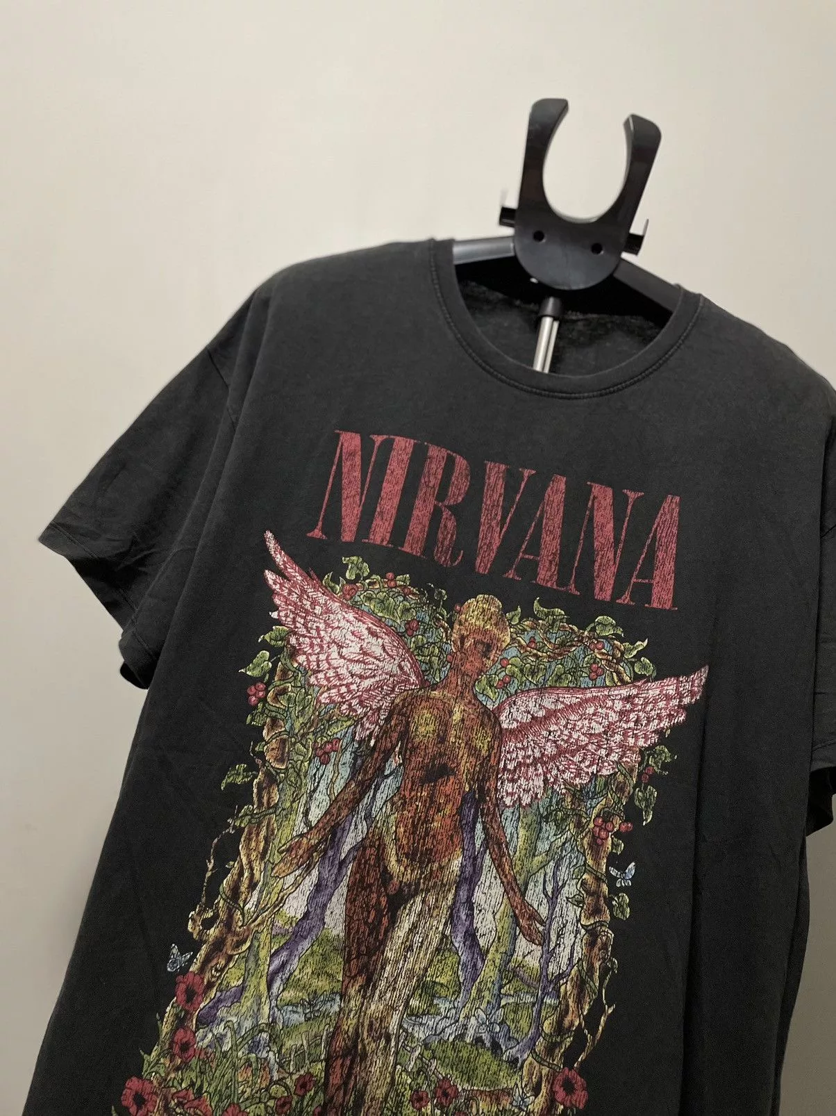 Nirvana Short Sleeve T Shirts Nirvana × Vintage Nirvana vintage t shirt Black