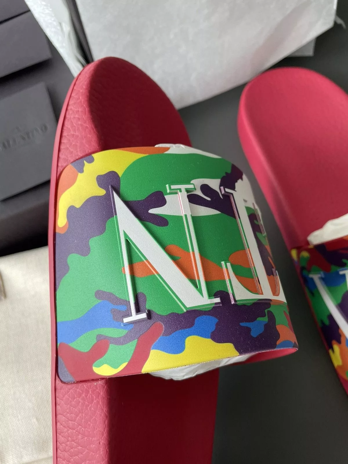 Giovanni Valentino Sandals Giovanni Valentino × Valentino Brand New Rare Iconic Limited Camouflage Slipper Slides Multi