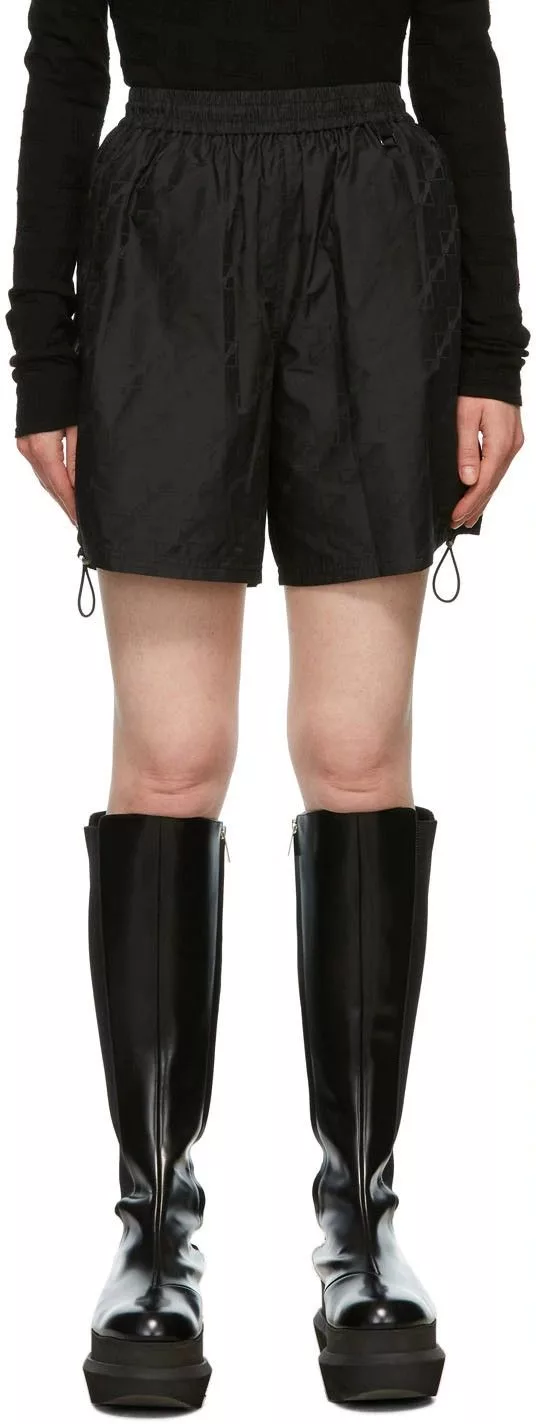 WE11DONE Shorts We11done Black All Over Jacquard Shorts