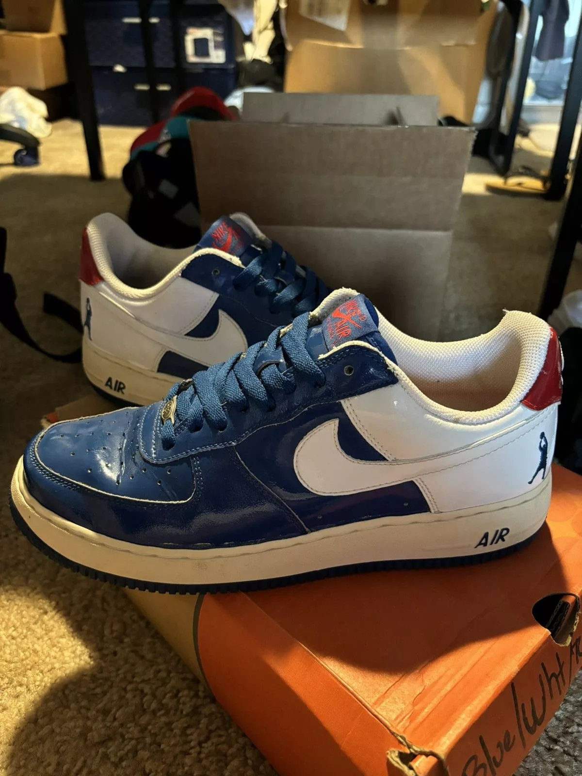 Nike Low Top Sneakers Nike Air Force 1 Sheed 9.5 pistons 2006 Blue