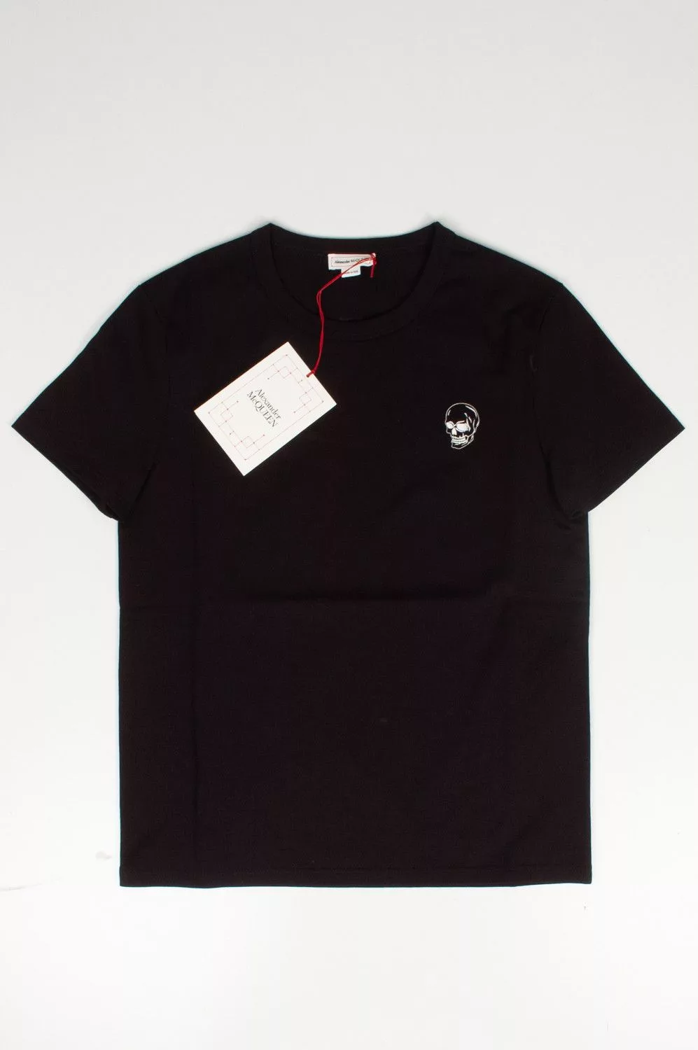 Alexander McQueen Short Sleeve T Shirts Alexander Mcqueen Men T Shirt Big Logo Back Size S H4548-30 Black