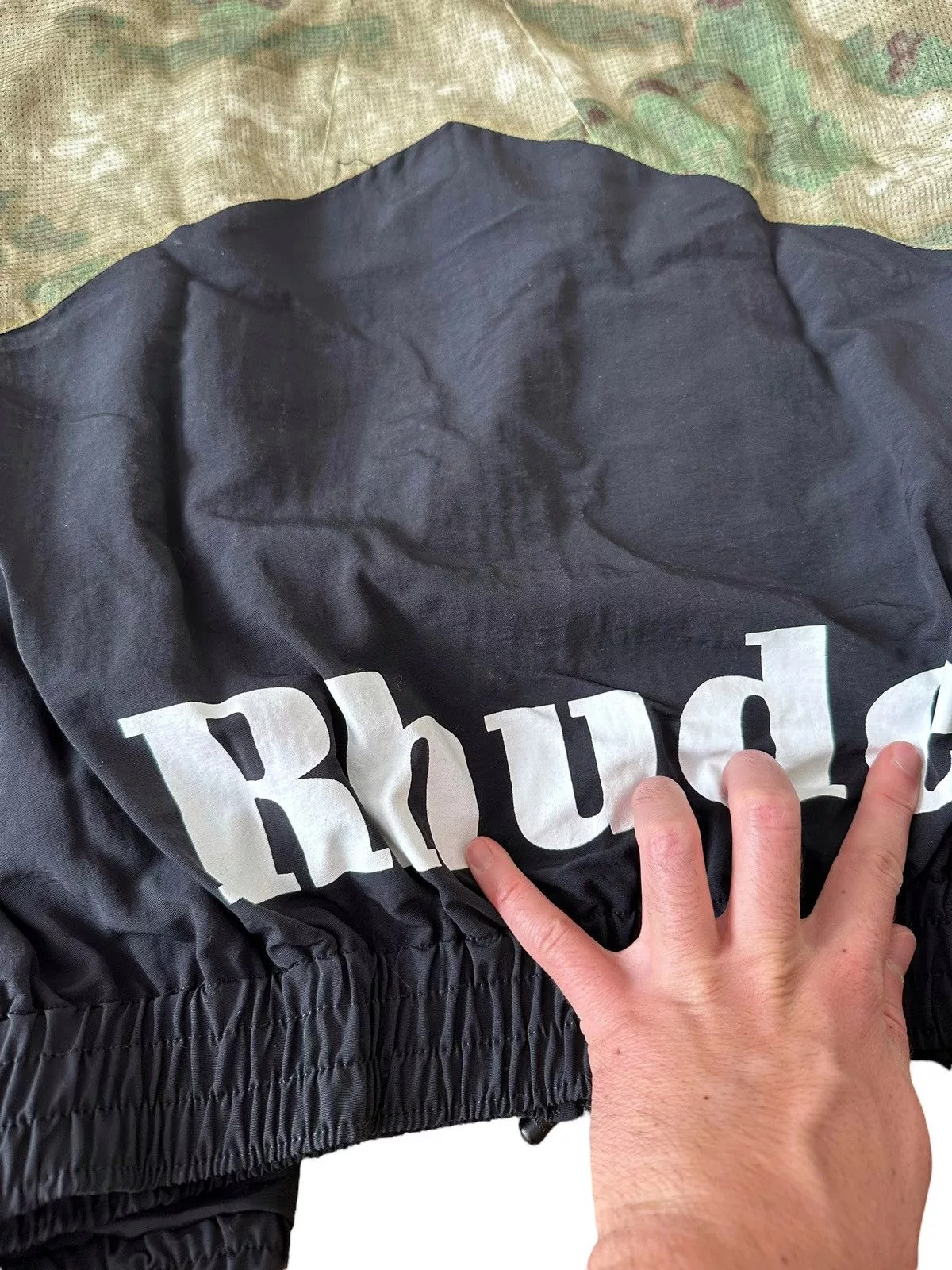 Rhude Light Jackets Rhude Camo Pill Flight Jacket Windbreaker Black