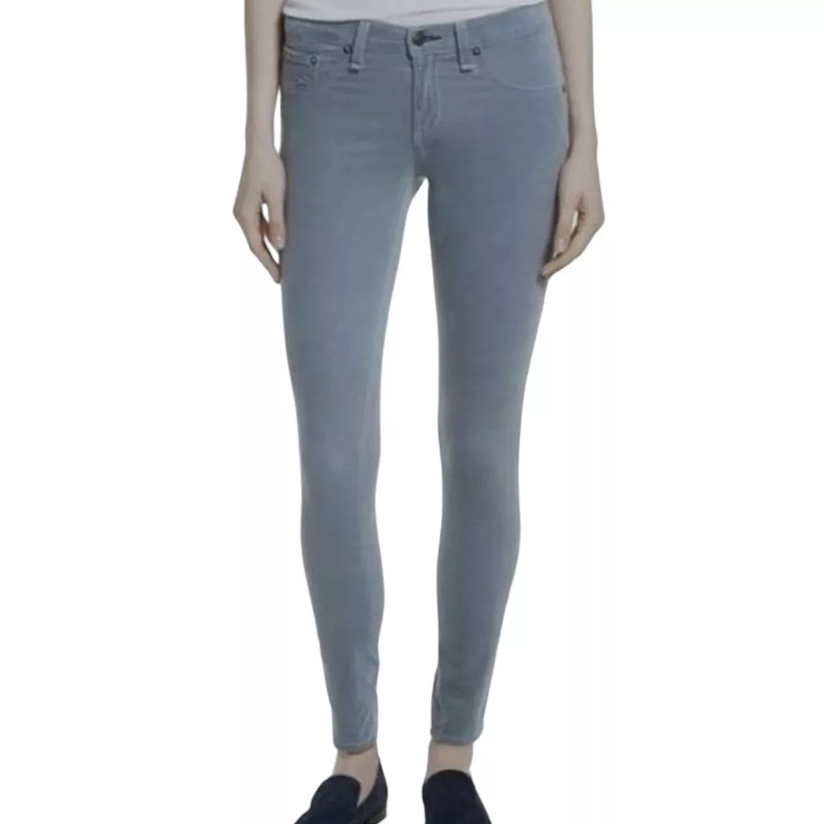 Rag & Bone Jeans Rag & Bone blue velvet skinny jeans