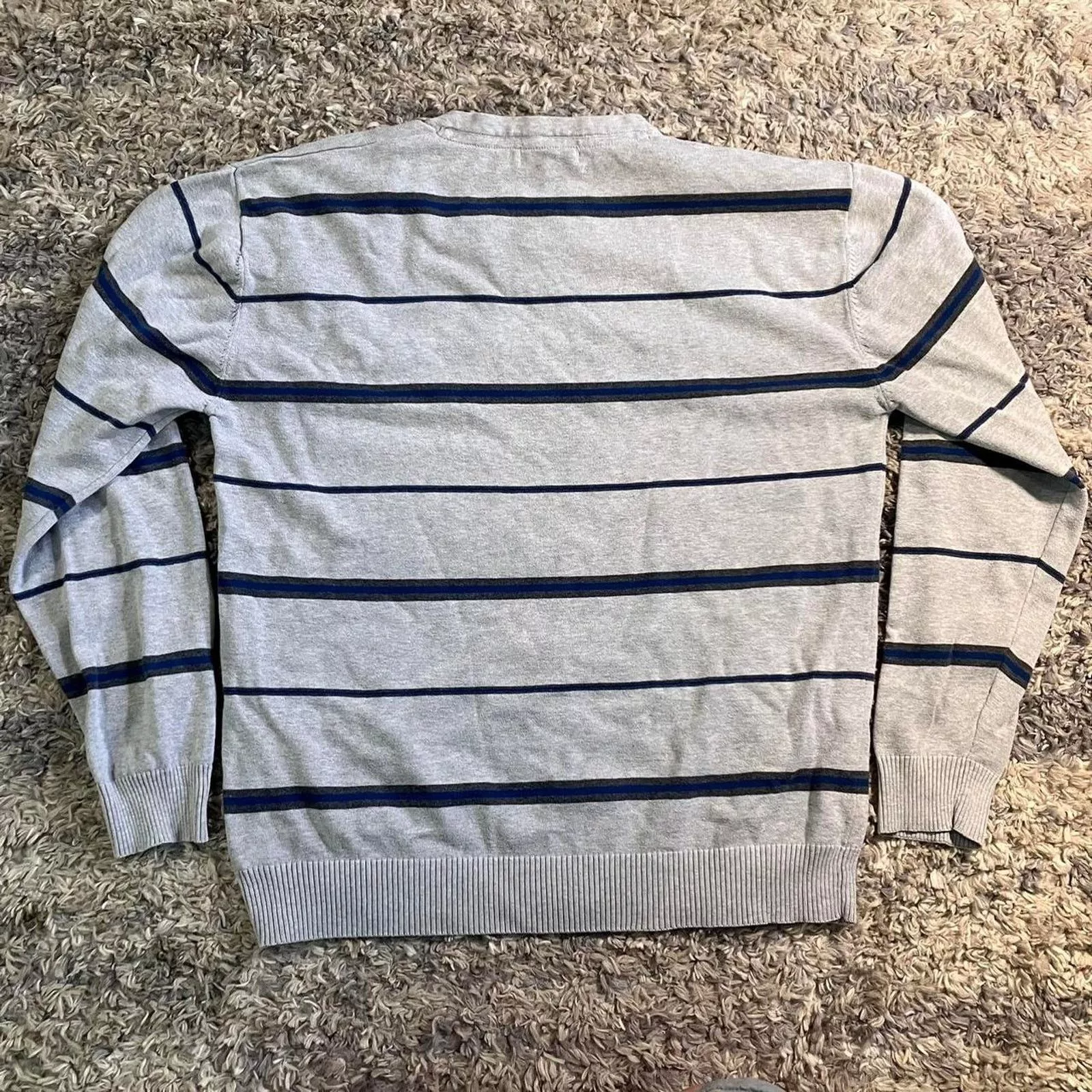 Method Sweaters Knitwear Method Striped Crewneck Pullover Sweater Gray