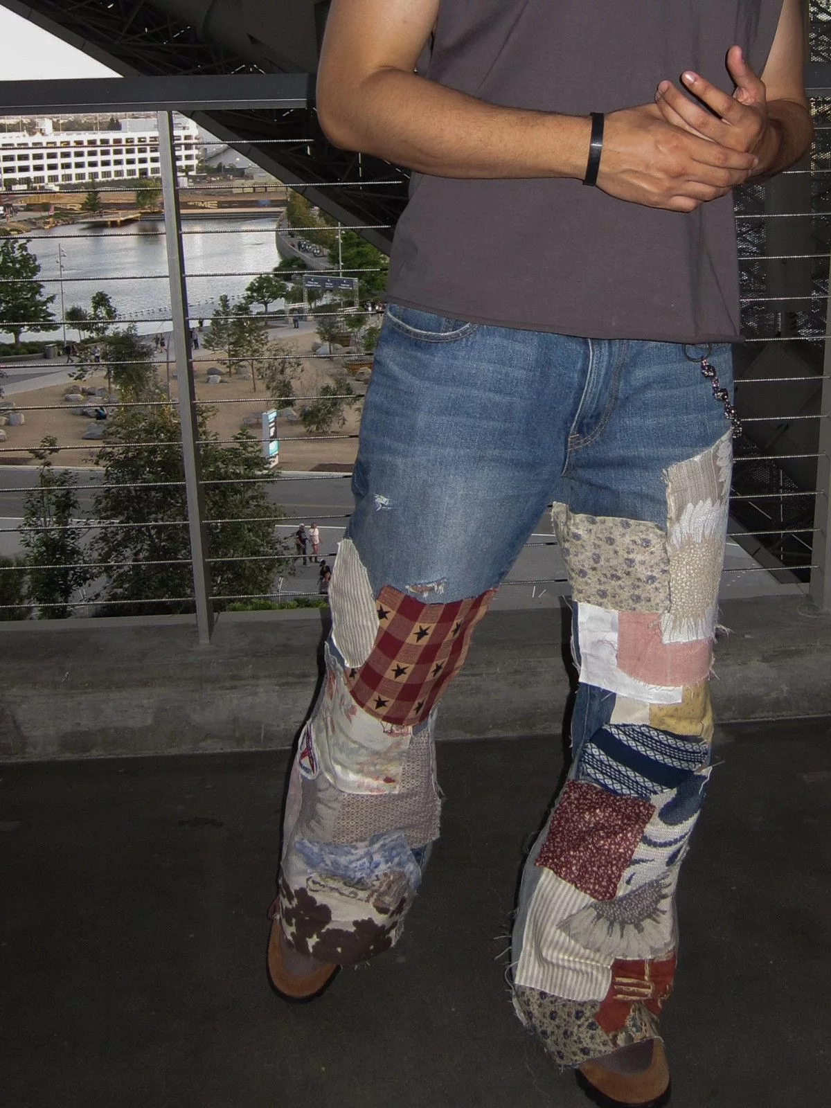 Designer Denim Designer INSANE HIPPIE REMAKE COWBOY PATCHWORK REMAKE FLARED DENIM Multi Western