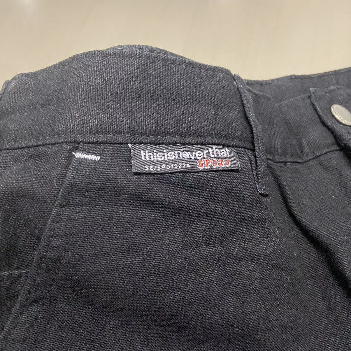 Designer Casual Pants Designer × thisisneverthat Rare 🔥 Thisisneverthat Splash Paint Design CarpenterPant Black Streetwear
