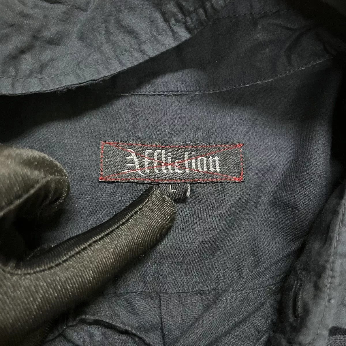 Affliction Shirts Button Ups Affliction × Vintage Rare Affliction Black On Black Logo Shirt Avant-Garde