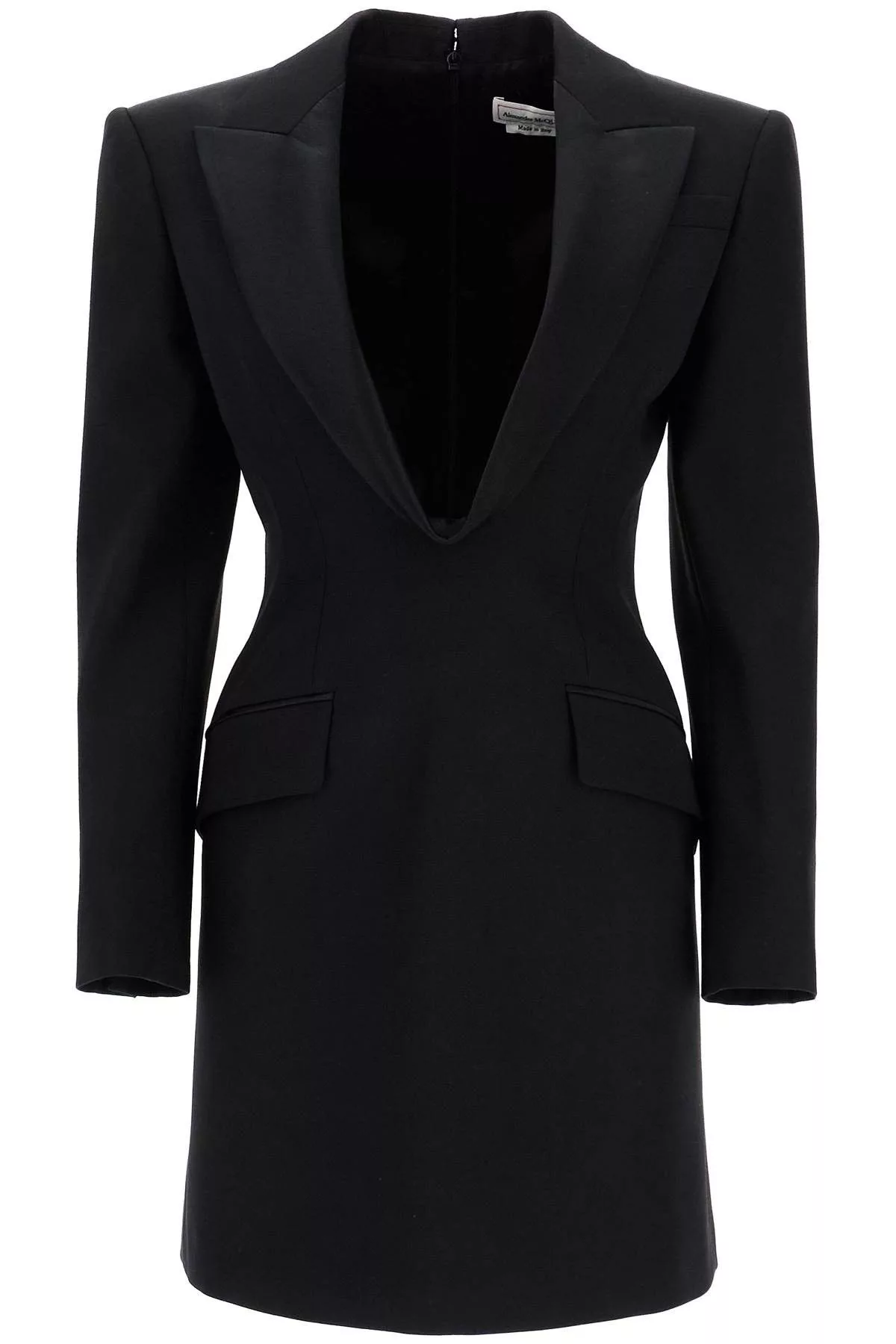 Alexander McQueen Midi Dresses ALEXANDER MCQUEEN Jacket-Style Mini Dress Black