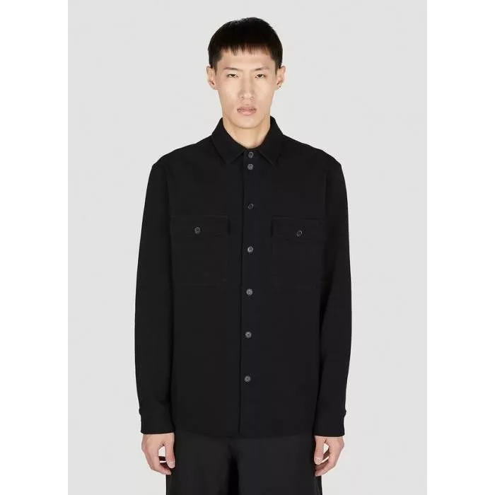 Saint Laurent Paris Shirts Button Ups Saint Laurent Paris o1s1wg110624 Oversized Pique Shirt in Noir Black