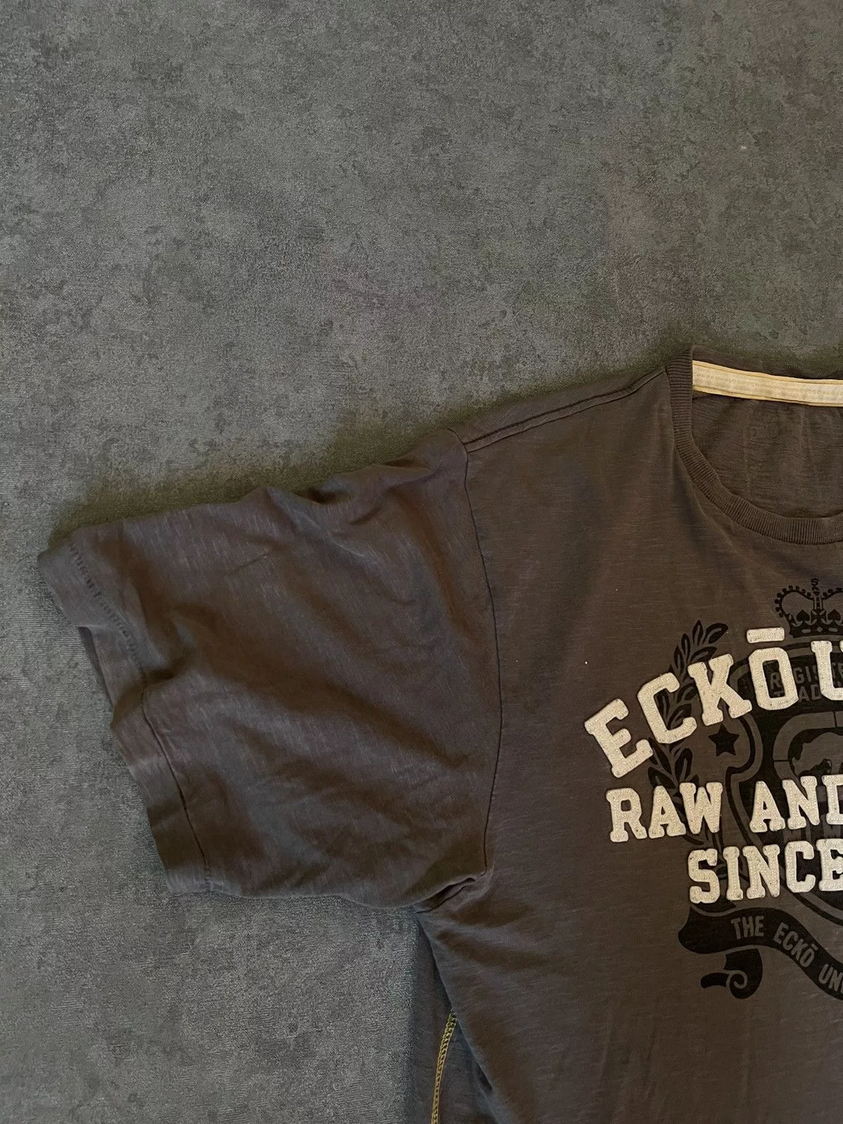 Ecko Unltd. Short Sleeve T Shirts Ecko Unltd. × Fubu × Rap Tees Vintage Ecko Unltd Big Logo Tribal Grey Tee Gray