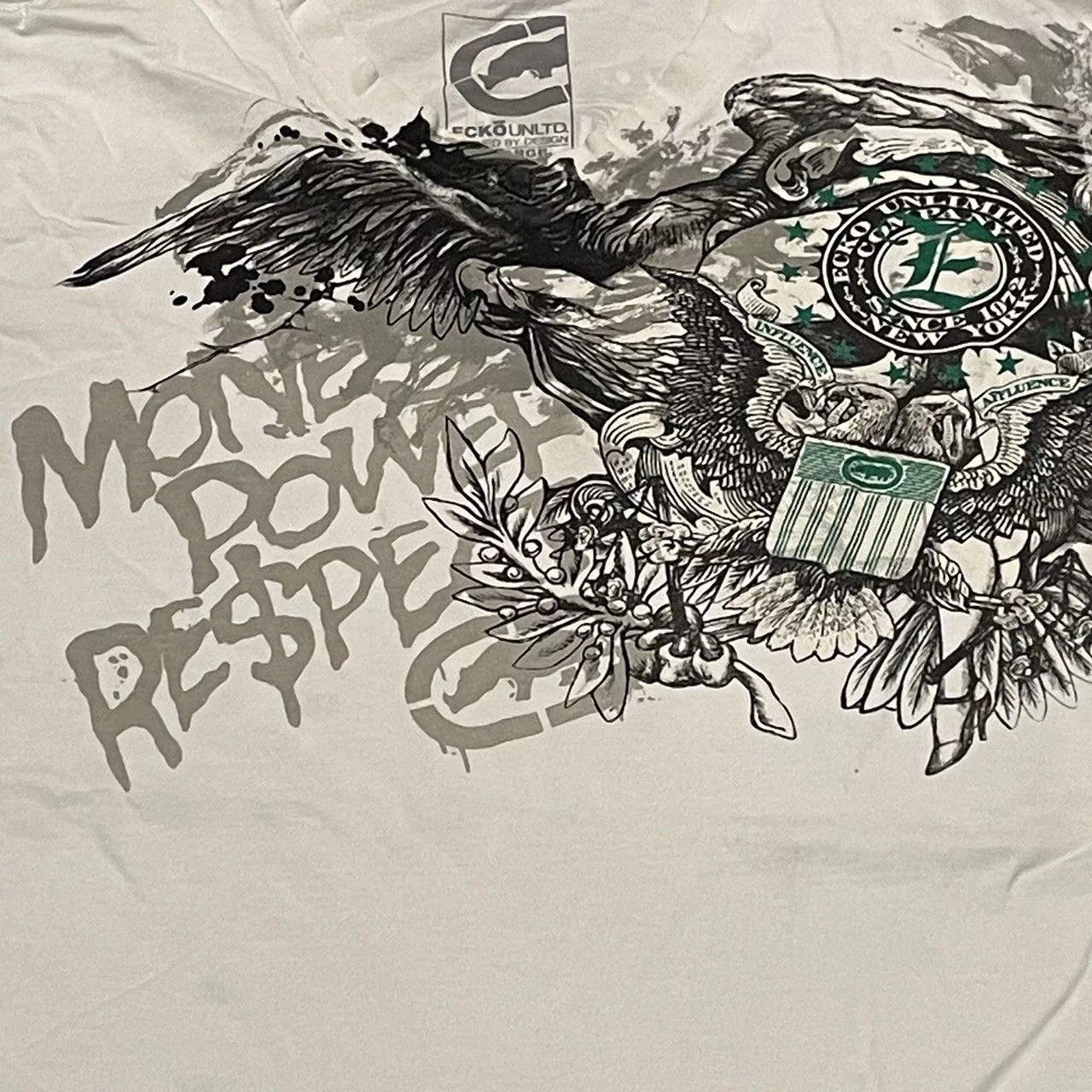 Affliction Short Sleeve T Shirts Affliction × Ecko Unltd. × Tapout Rare Ecko Unltd Wings Cross Tee Y2K Affliction Style White