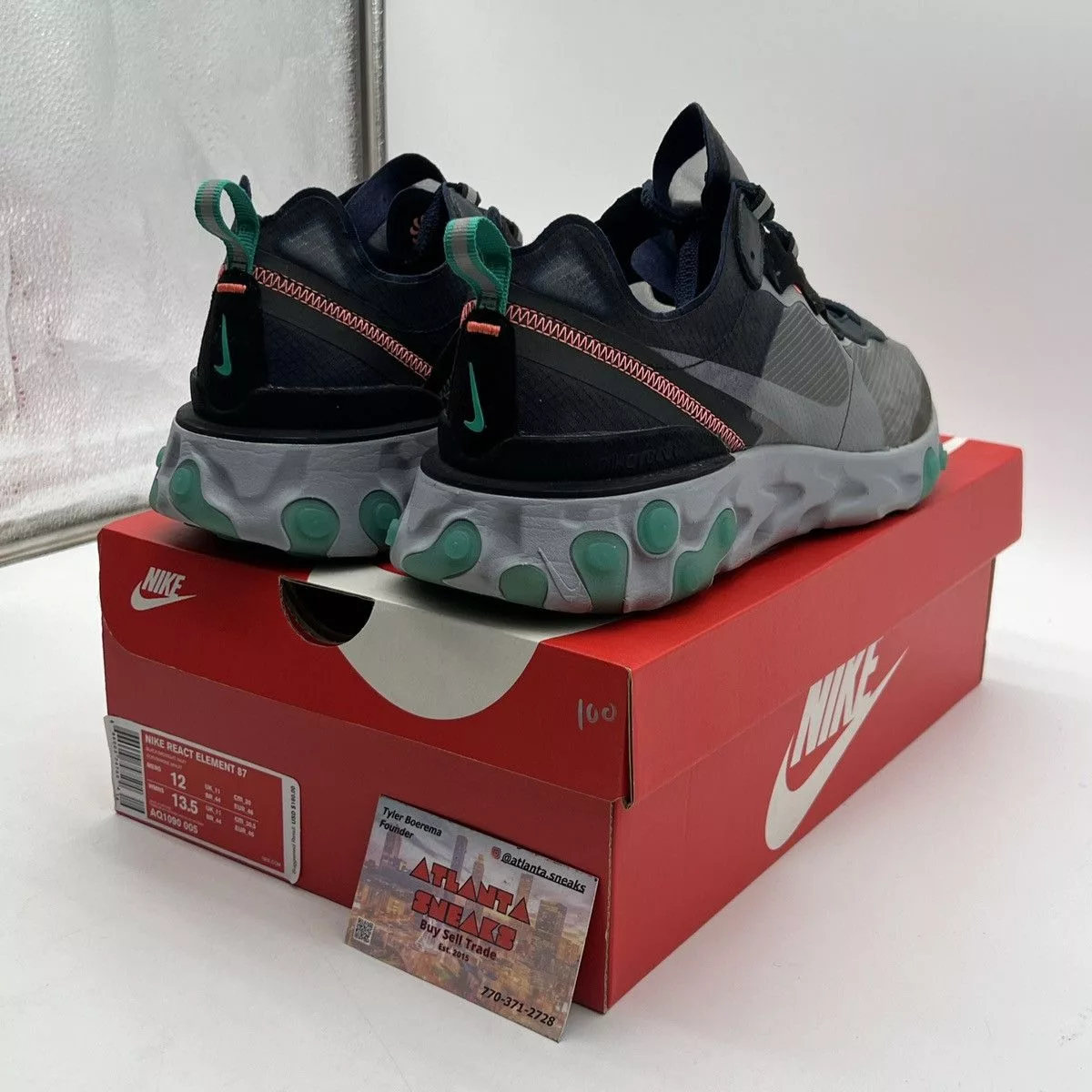 Nike Low Top Sneakers Nike React element 87 Neptune green Blue