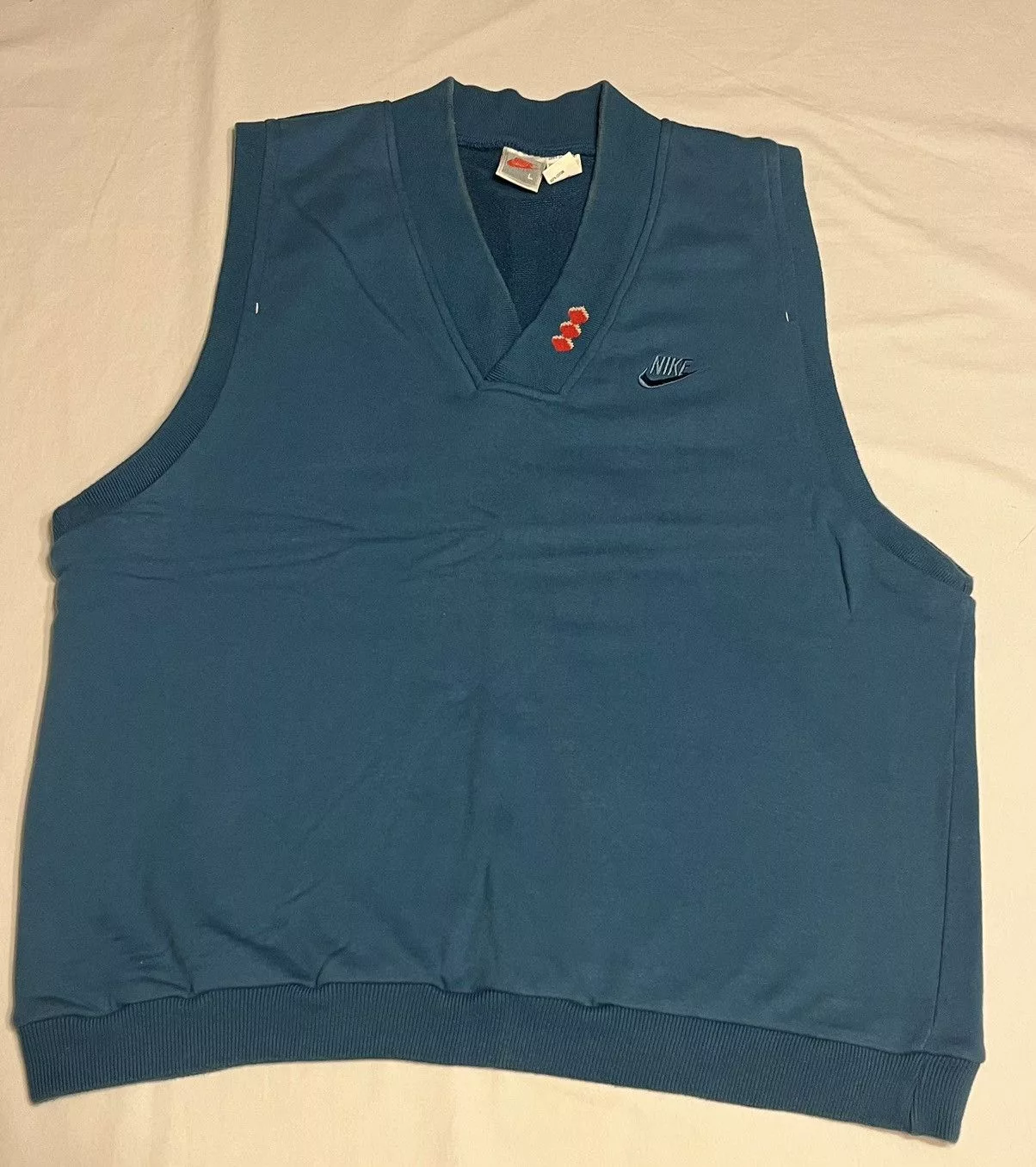 Nike Sweaters Knitwear Nike × Vintage Vintage 80s Rare Nike v-neck vest size large Blue Streetwear