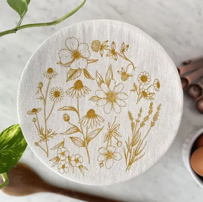 Golden Floral Bowl Cover MD