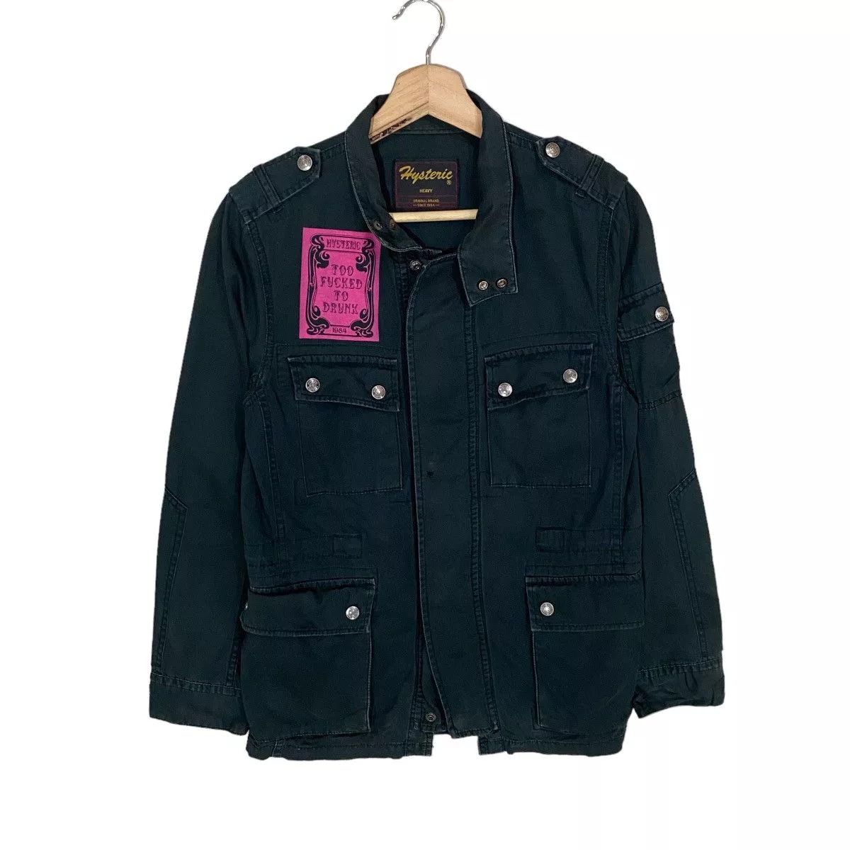 Hysteric Glamour Light Jackets Hysteric Glamour × If Six Was Nine 🔥VINTAGE HYSTERIC GLAMOUR TOO FUCKED TO DRUNK JACKET Blue