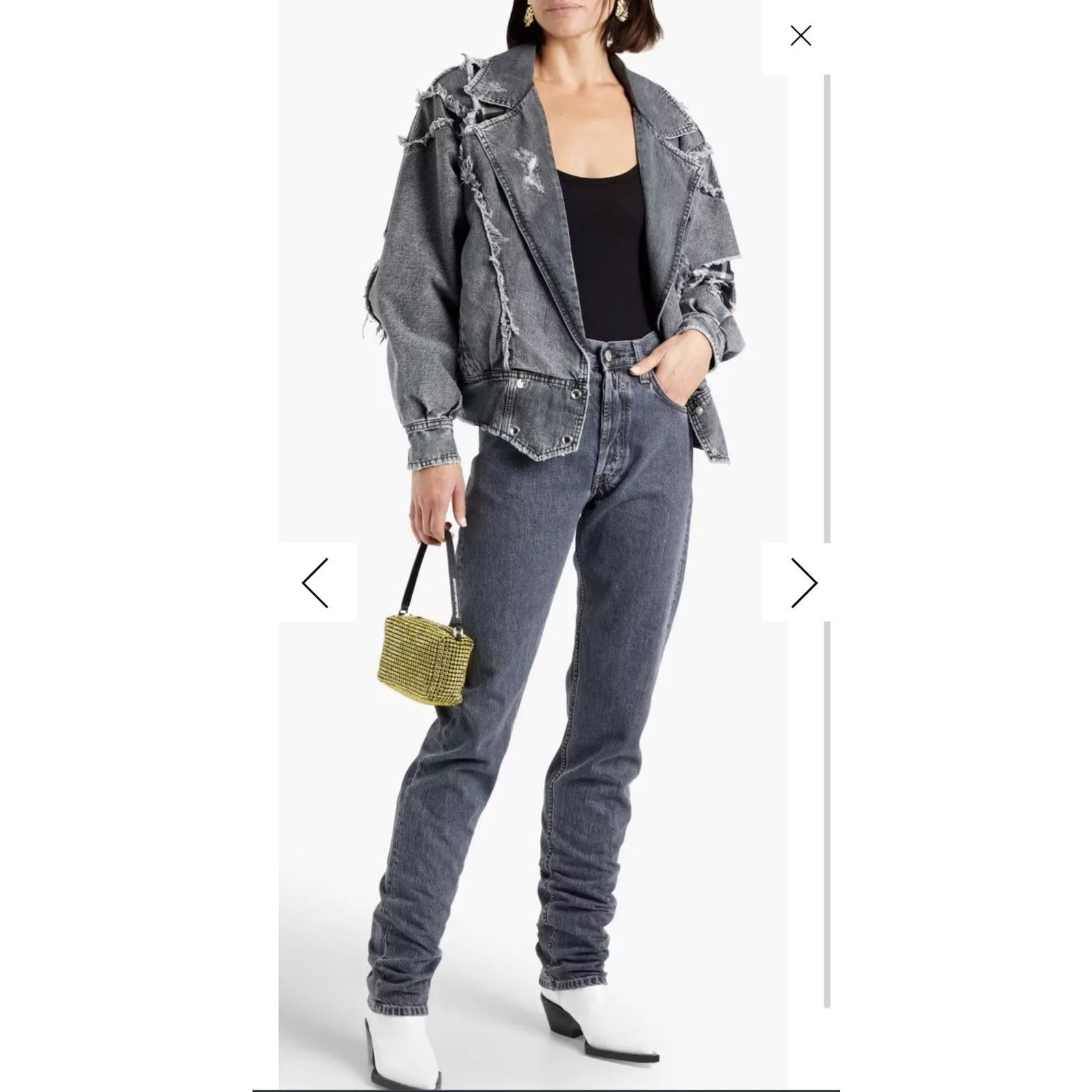 Retrofete Coats Retrofete RETROFÊTE Ellie reversible distressed denim jacket Gray