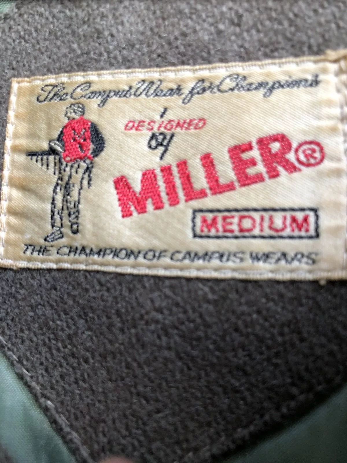 Other Bombers Other Vintage Miller Leather Trim Wool Campus Varsity Jacket Green