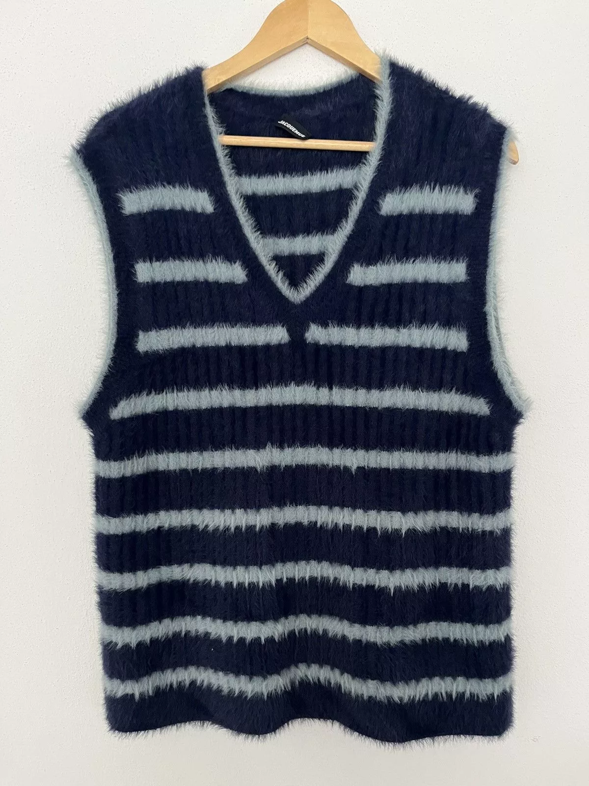 Jacquemus Sweaters Knitwear Jacquemus blue stripe fluffy knit sweater vest