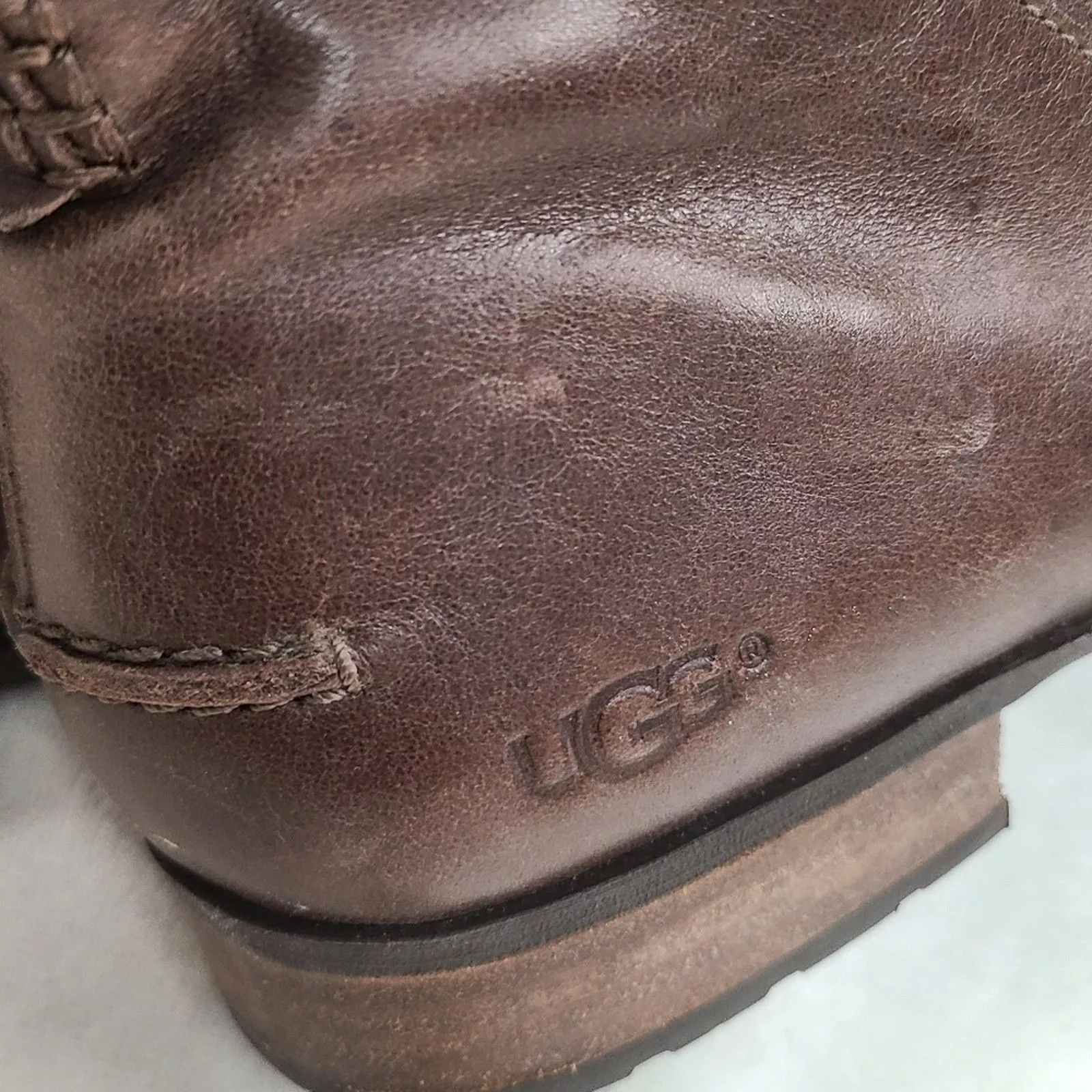Ugg Boots Ugg Women's Leigh Brown Leather Riding Boots Size 9