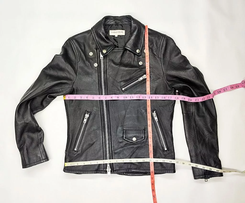 Vanquish Leather Jackets VANQUISH full leather double collar jacket Black