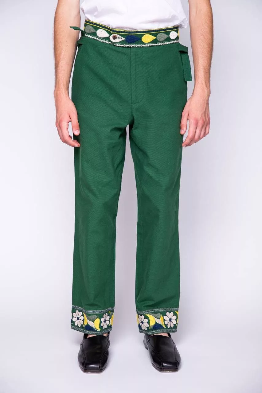 Bode Casual Pants Last Size Bode New York Men’s Cotton Pants Green