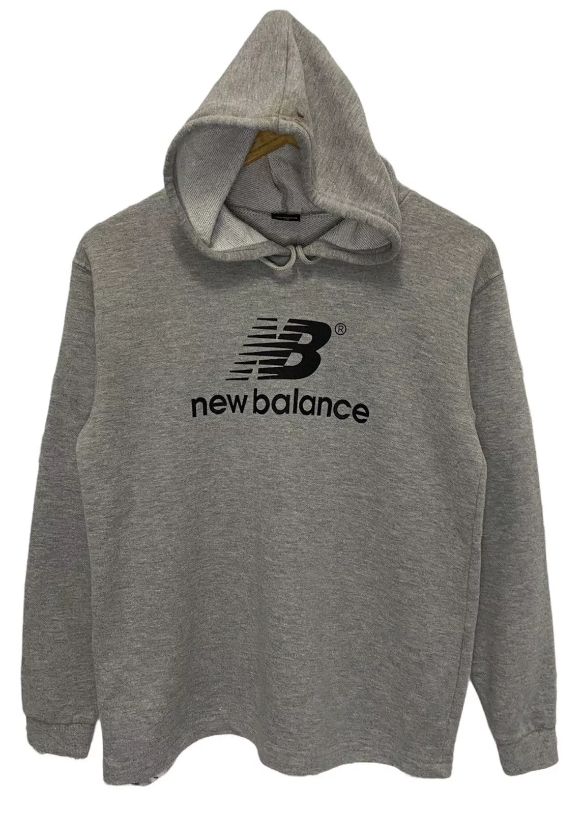 Designer Sweatshirts Hoodies Designer × New Balance New Balance Spell Out Big Logo Hoodie Gray Streetwear