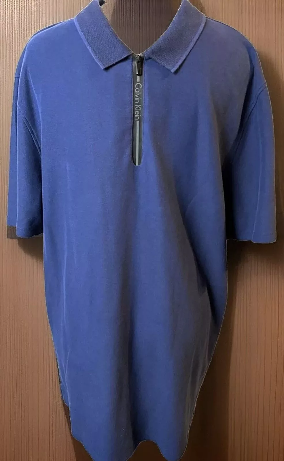 Calvin Klein Polos Men’s Calvin Klein Jeans Embossed Brand Polo Shirt Blue