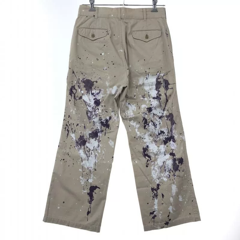 Needles Cropped Pants Paint Design Long Beige