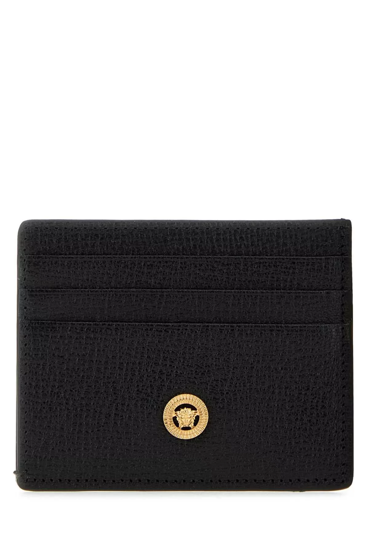 Versace Wallets Versace Black Leather Medusa Biggie Card Holder Multi