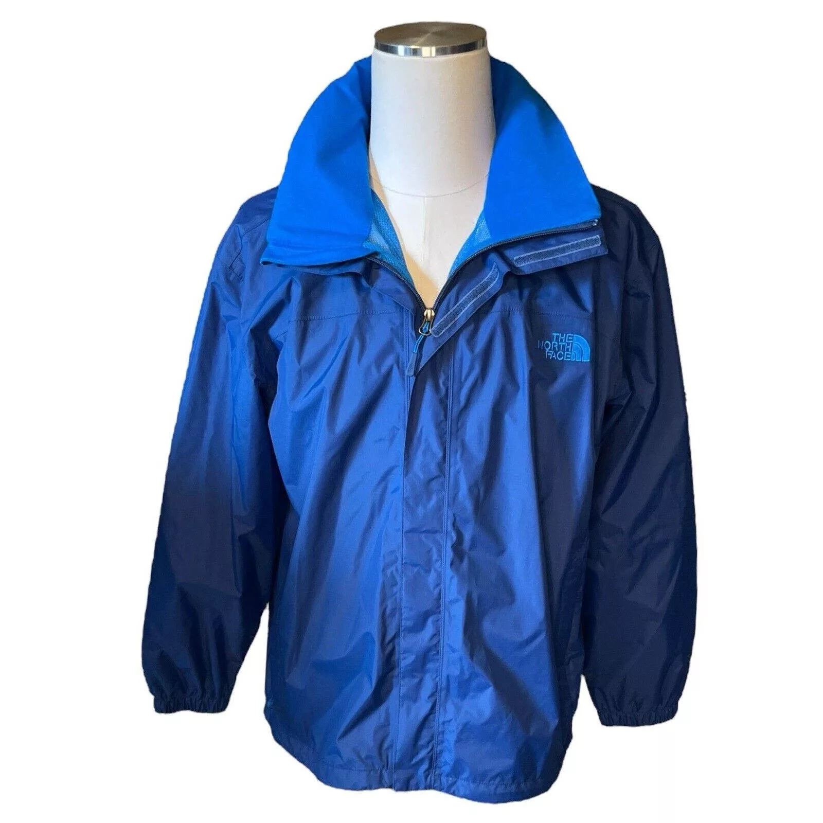 The North Face Light Jackets The North Face Full Zip Blue Nylon Shell Mesh Liner Jacket