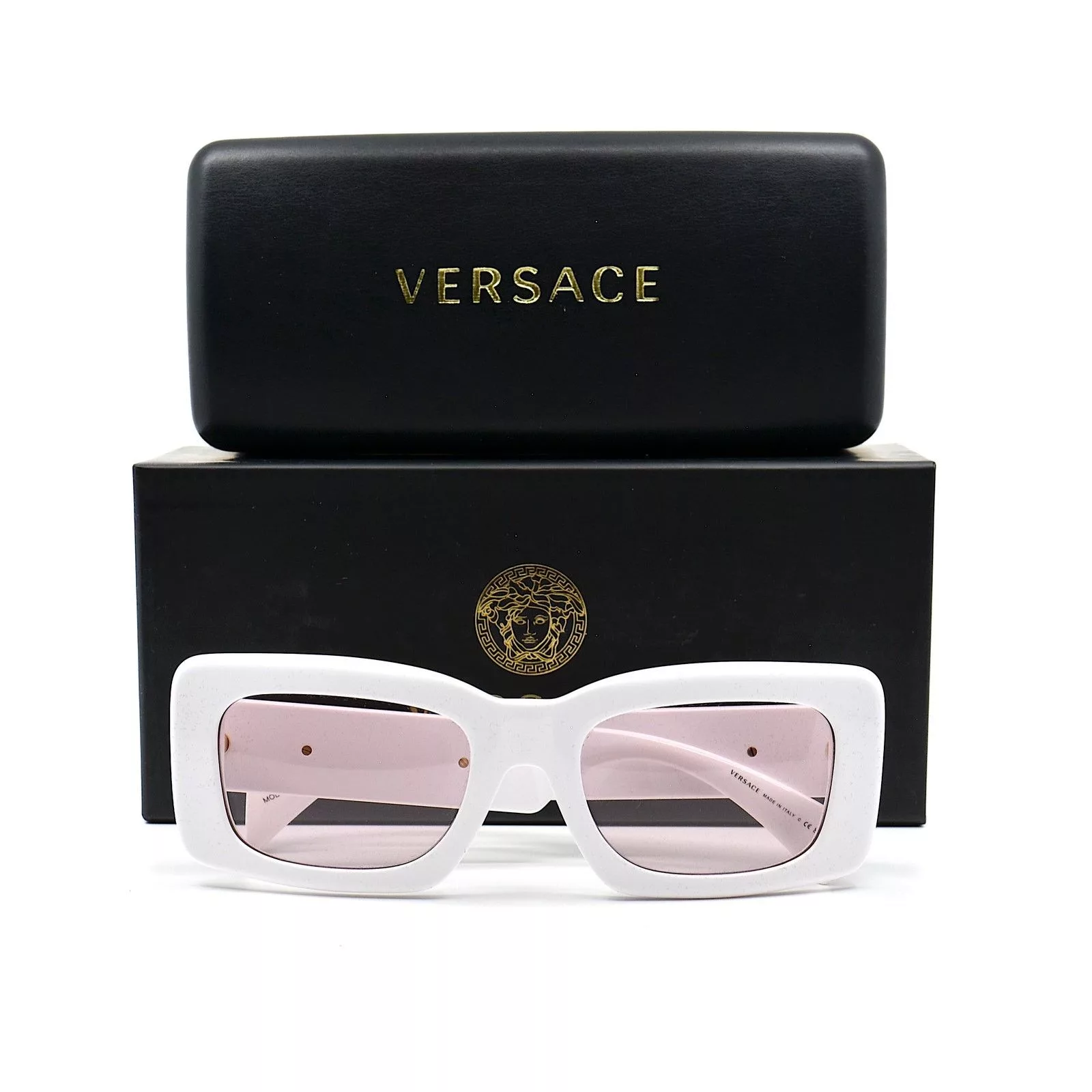 Versace Sunglasses NEW VERSACE VE4444U 314/5 WHITE PINK AUTHENTIC SUNGLASSES