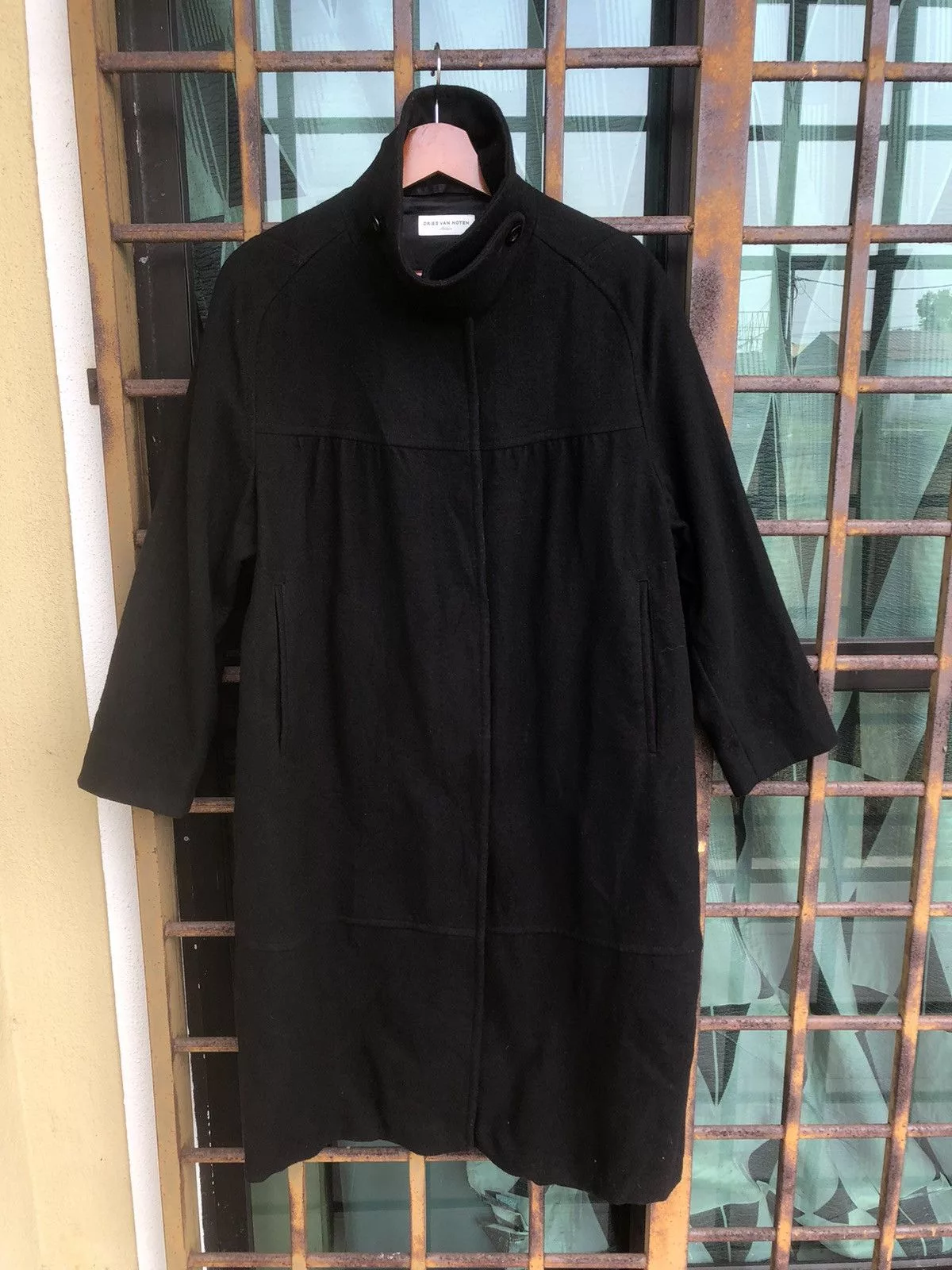 Dries Van Noten Coats Dries Van Noten Wool Long Coat Black
