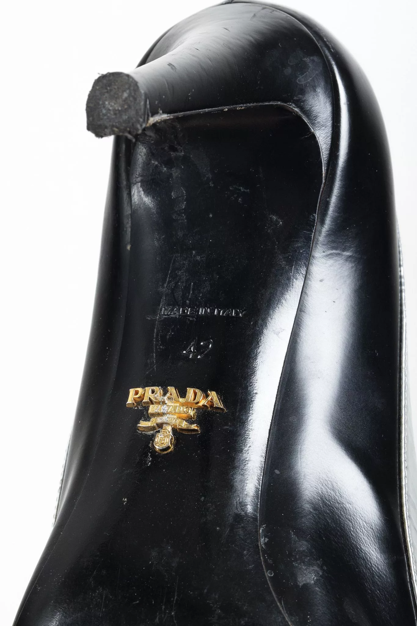 Prada Heels Prada Metallic Rim Point Toe Stiletto Heels Black