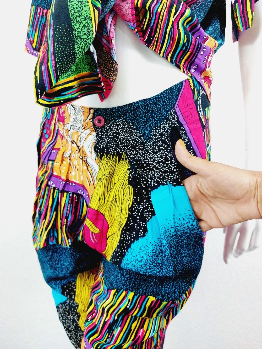 Marithe + Francois Girbaud Maxi Dresses Marithe + Francois Girbaud Dragon Tiger Boho Shirt Pants Set Multi