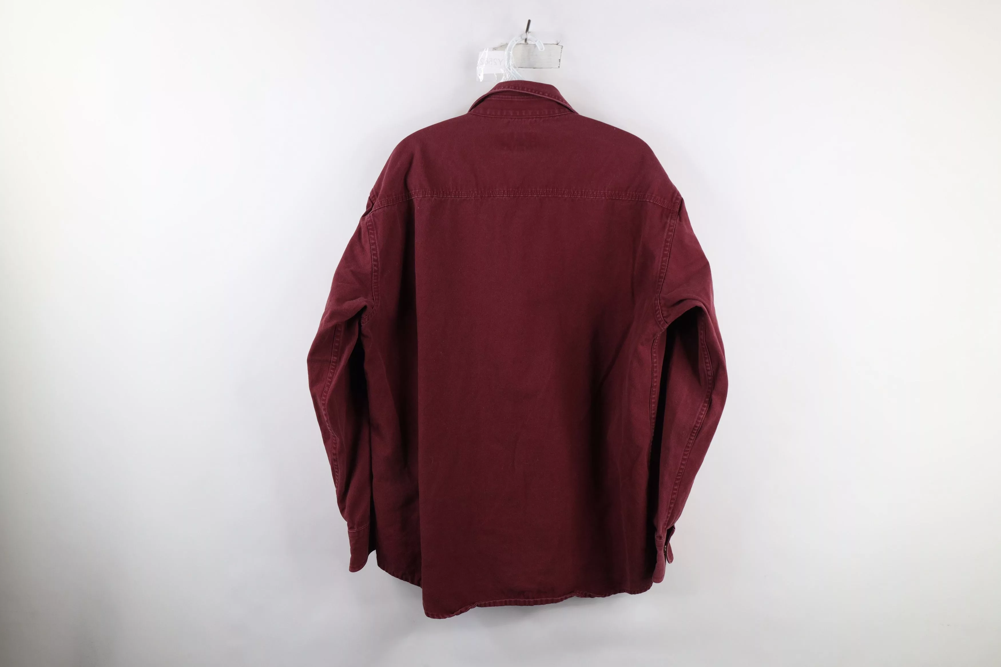 Cabelas Shirts Button Ups Cabelas × Vintage Vintage Cabelas Canvas Collared Button Shirt Burgundy Cotton