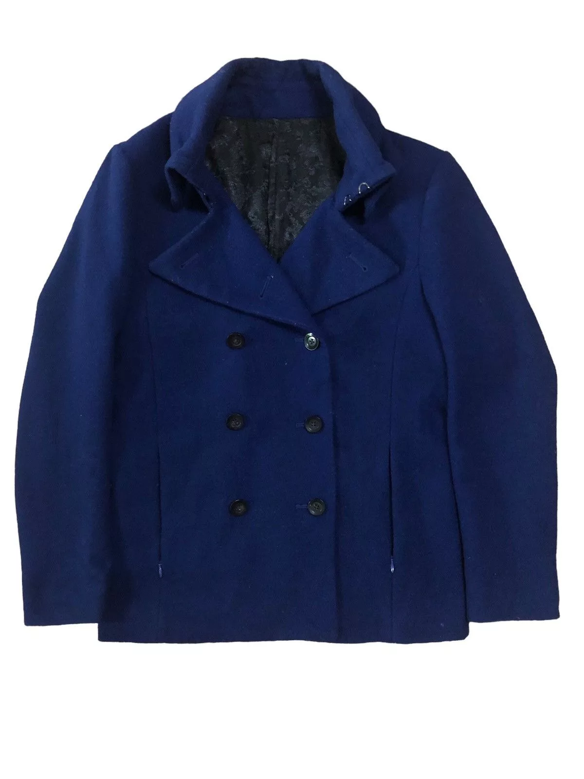 NO ID Heavy Coats No ID Double Breast Wool Jacket Blue