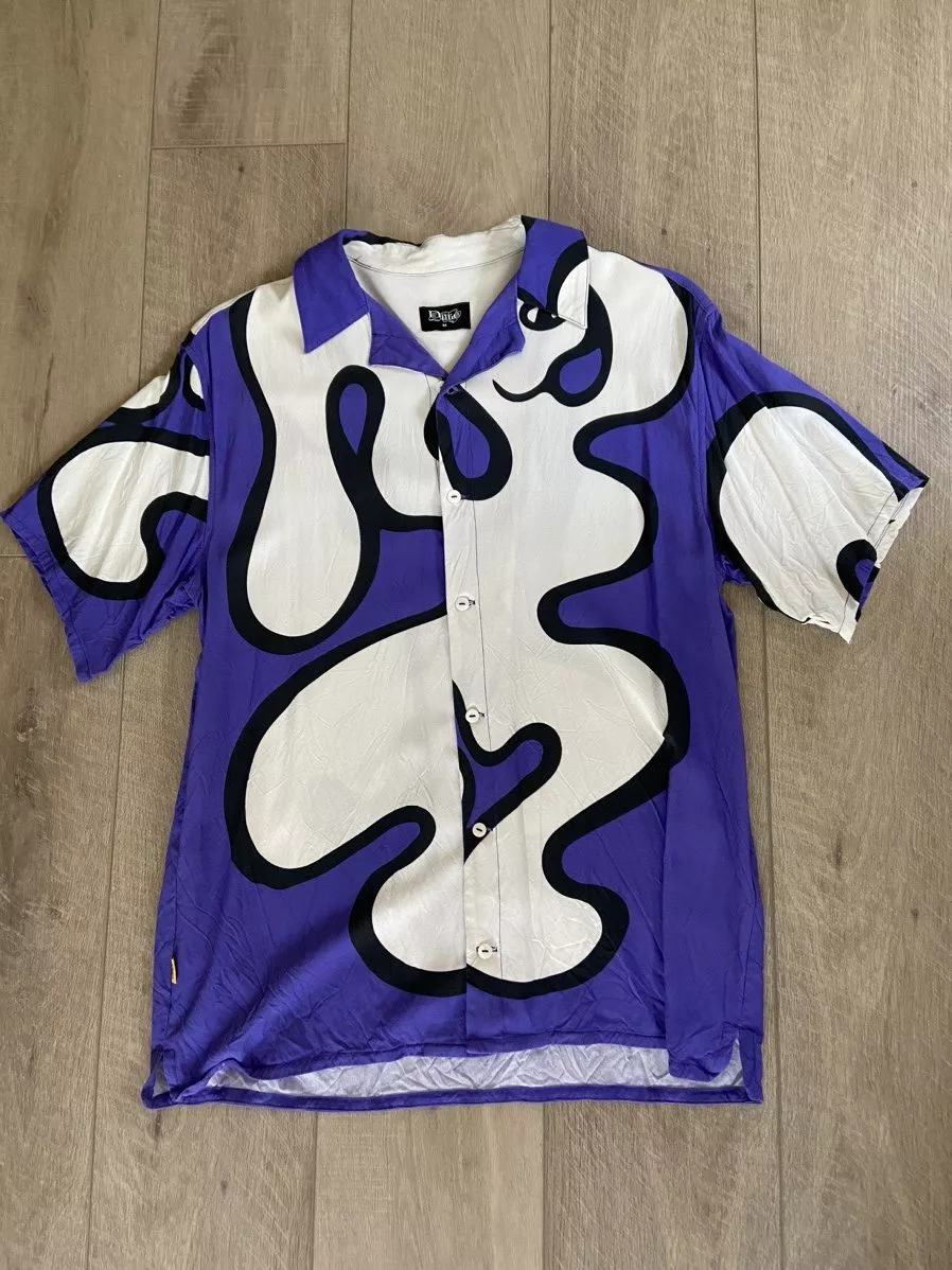 Dime Shirts Button Ups Dime Open Collar Shirt Purple