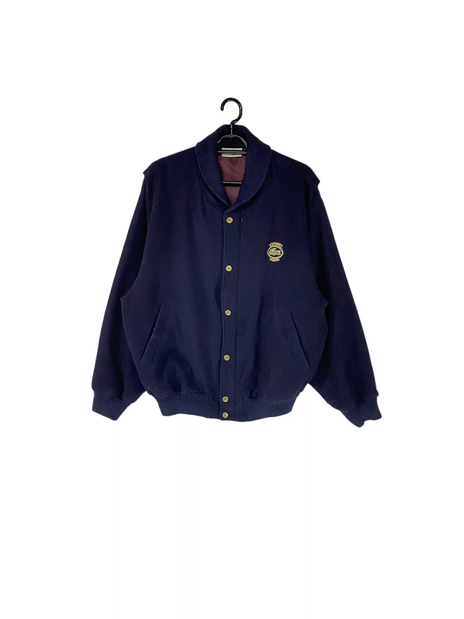 Lacoste Bombers Lacoste × Vintage 90s Lacoste shawl collar satin line wool bomber jacket Blue Workwear