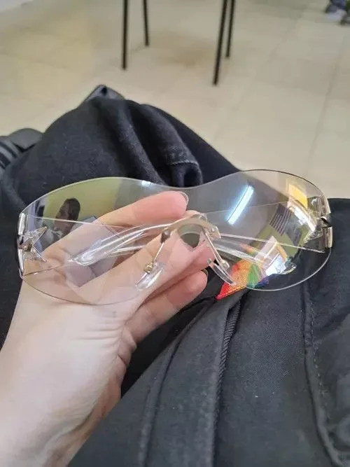 Electric Visual Glasses Electric Visual Clear Frame Trendy Star Rimless Sunglasess White Streetwear