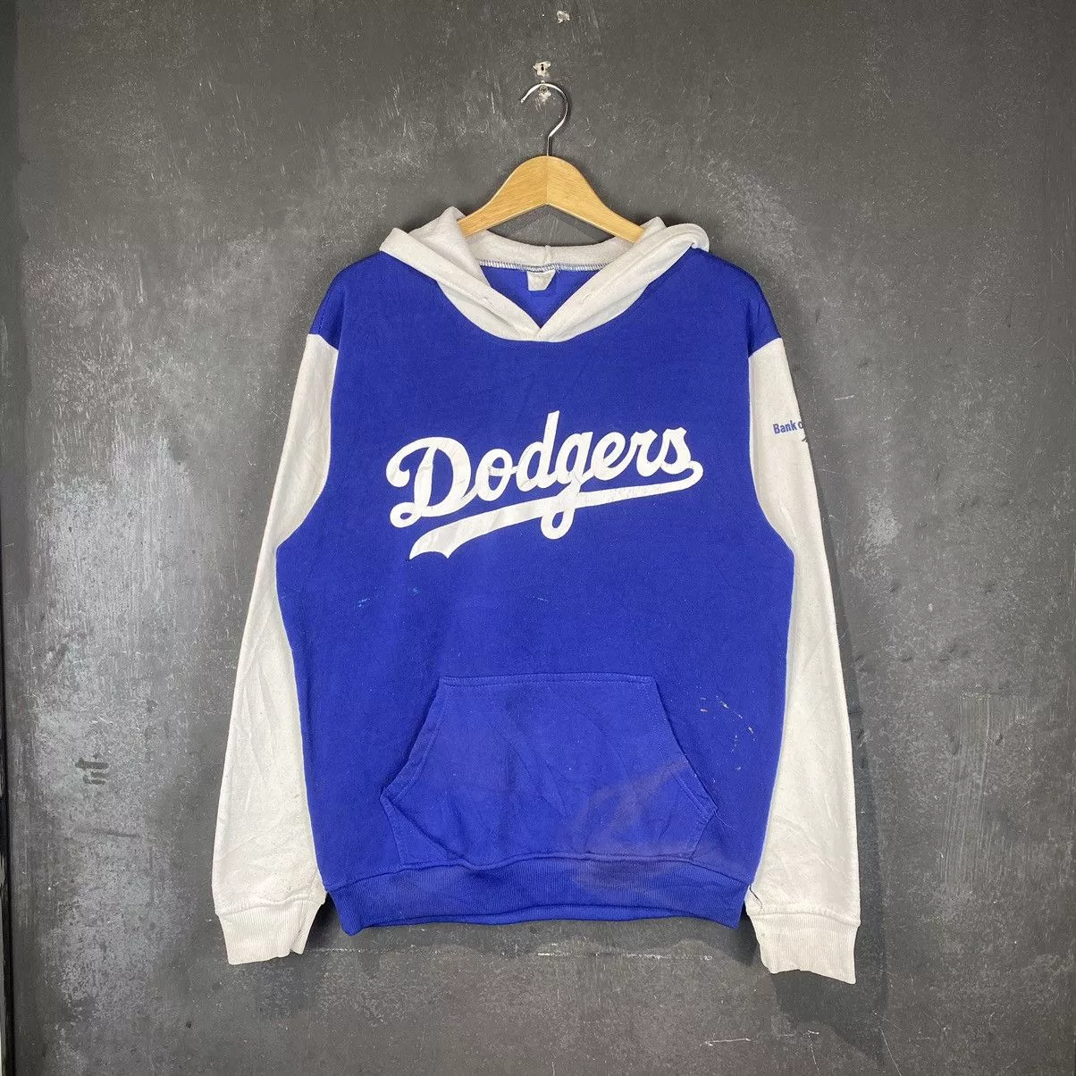 MLB Sweatshirts Hoodies MLB × Vintage 90s MLB Dodgers Thrashed Pullover Hoodie Blue