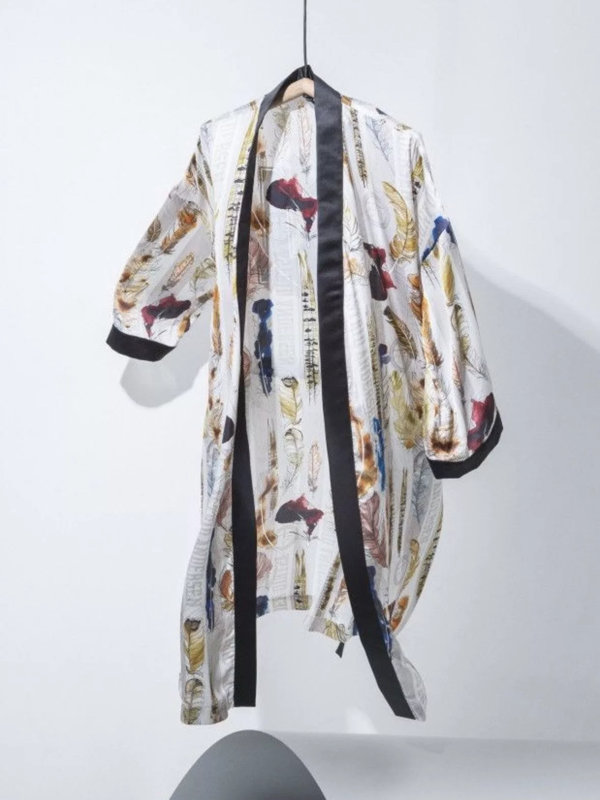 Astrid Andersen Sweatshirts Hoodies ASTRID ANDERSEN feather print long jacket White