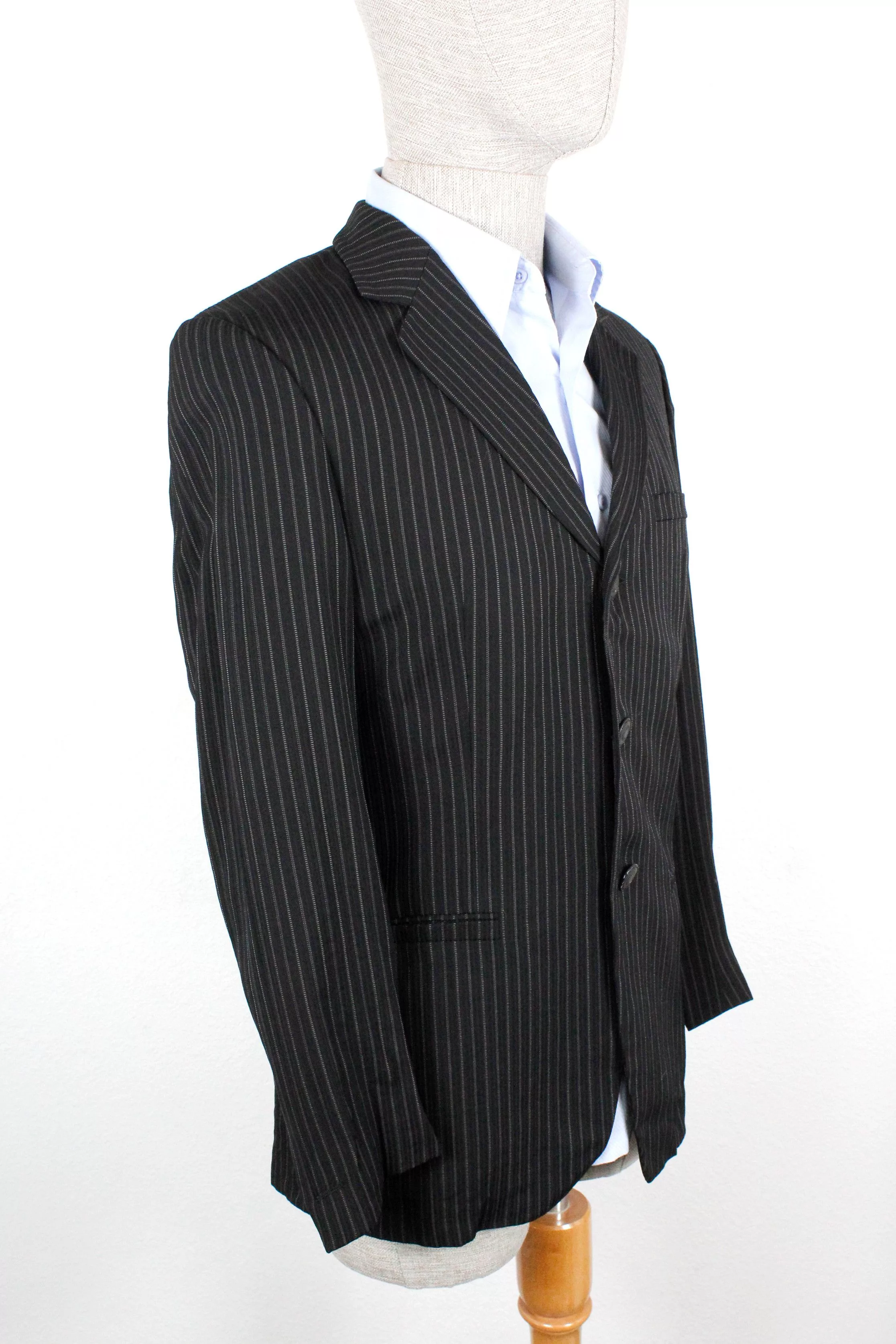 Versace Light Jackets Vintage Versace Classic V2 Striped Knit Black Blazer Jacket Luxury