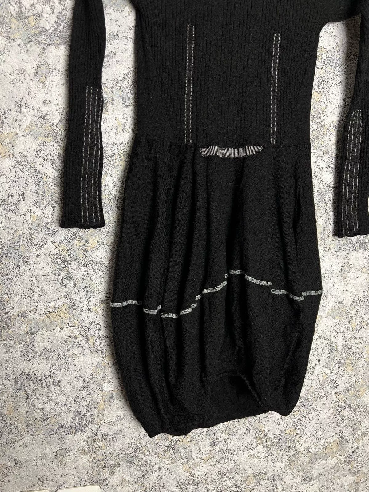 Designer Midi Dresses Designer × Marithe + Francois Girbaud Marithe Francois Girbaud Wool Dress Black Size Medium Luxury