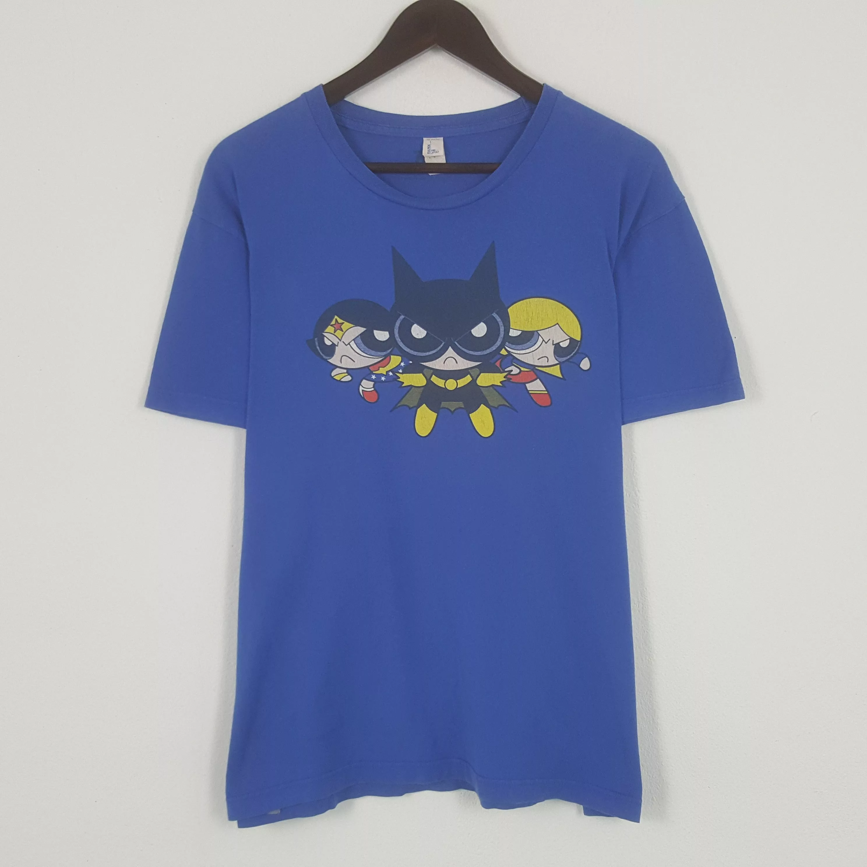 Cartoon Network Short Sleeve T Shirts Cartoon Network × Vintage Vintage Powerpuff Cartoon Movie Tshirt Blue