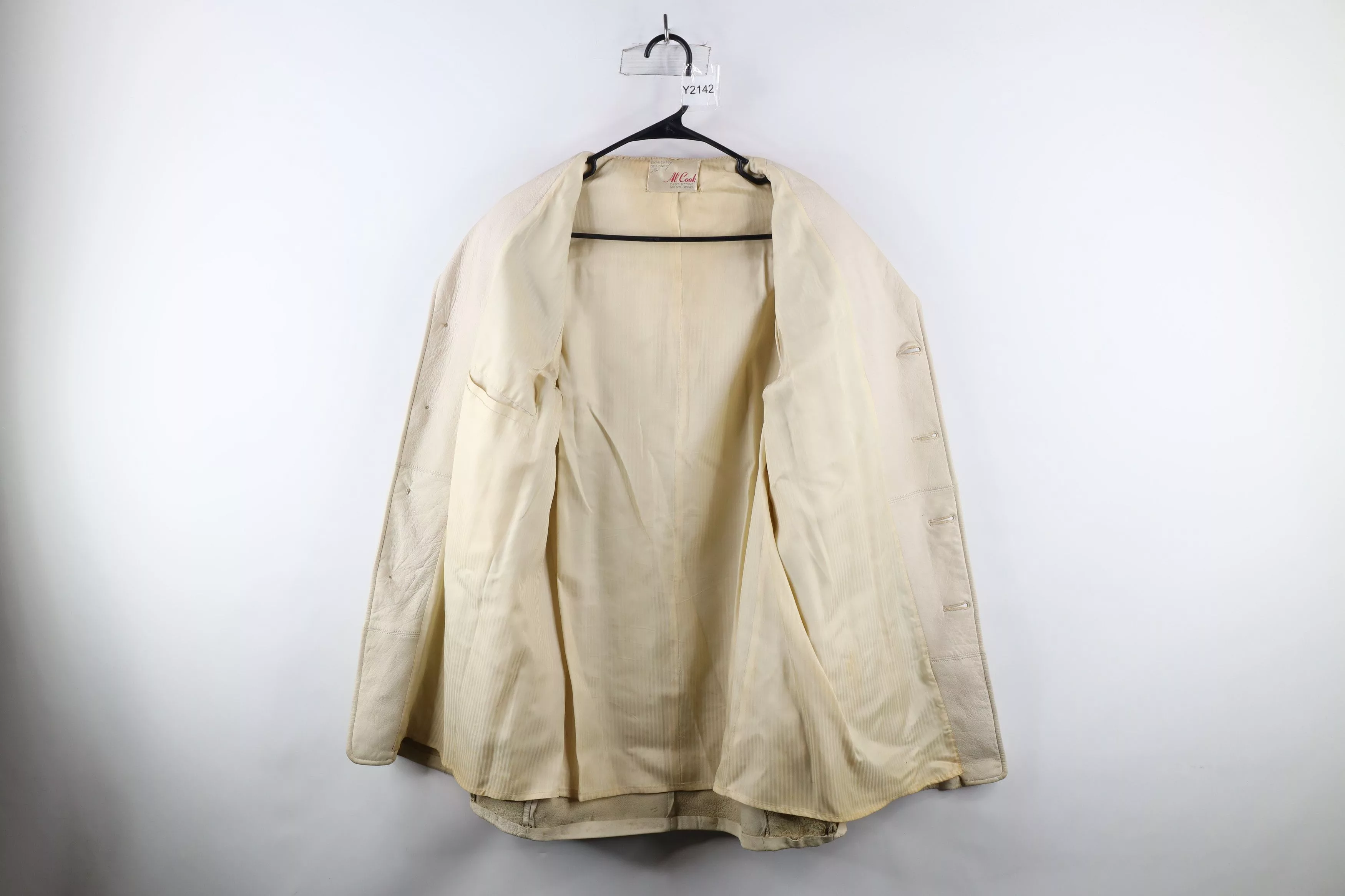Vintage Light Jackets Vintage 60s Wool Knit Button Sweater Jacket Beige USA
